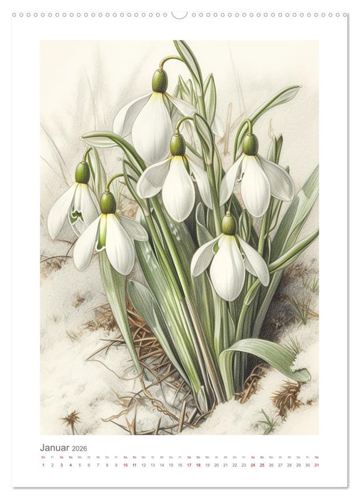 Buntstiftzeichnungen (CALVENDO Wandkalender 2026)