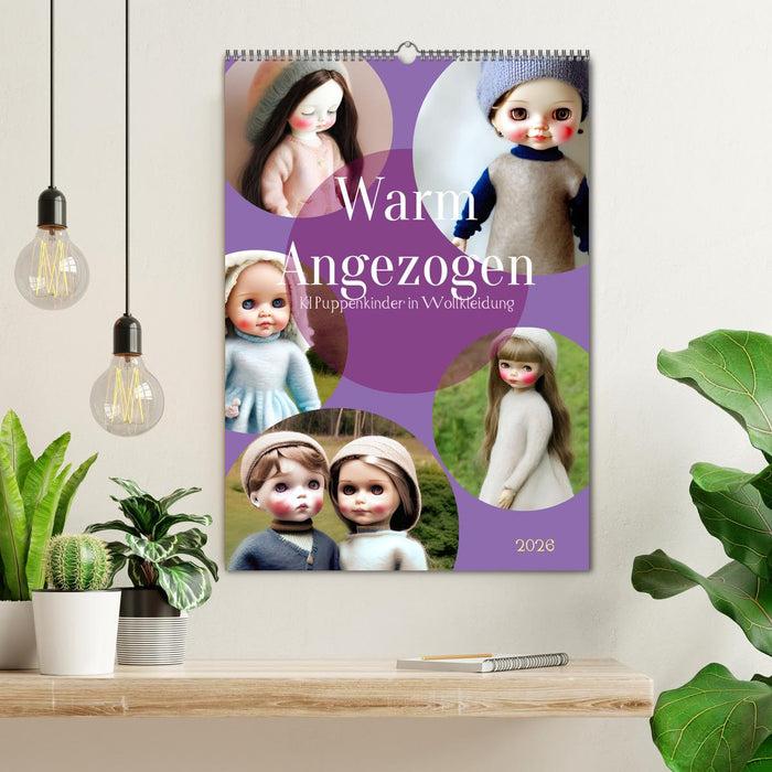 Warm angezogen KI Puppenkinder in Wollkleidung (CALVENDO Wandkalender 2026)