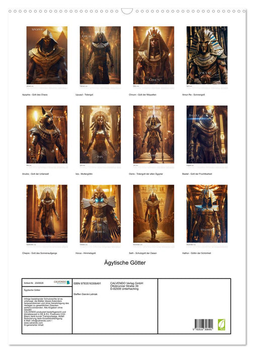 Ägytische Götter (CALVENDO Wandkalender 2026)
