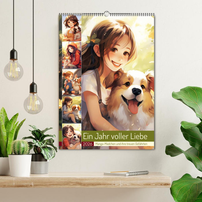 Ein Jahr voller Liebe. Manga-Mädchen und ihre treuen Gefährten (CALVENDO Wandkalender 2026)