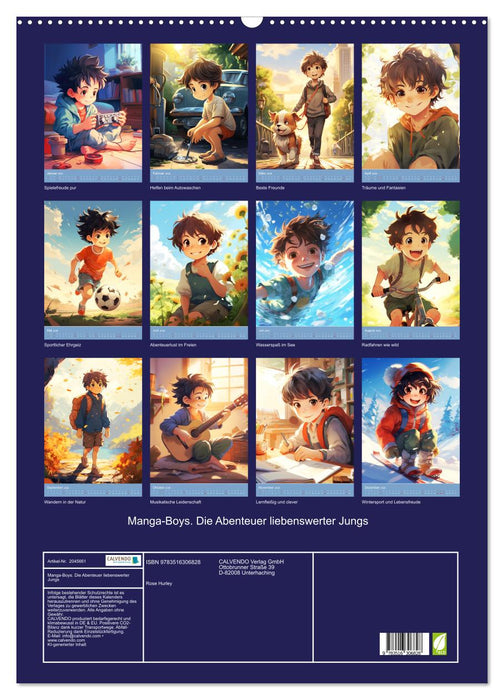 Manga-Boys. Die Abenteuer liebenswerter Jungs (CALVENDO Wandkalender 2026)