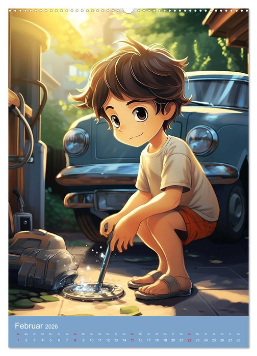 Manga-Boys. Die Abenteuer liebenswerter Jungs (CALVENDO Wandkalender 2026)