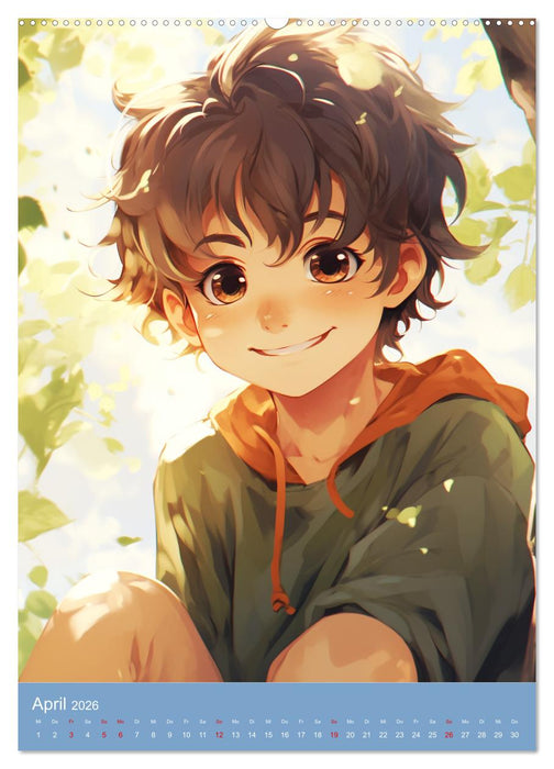 Manga-Boys. Die Abenteuer liebenswerter Jungs (CALVENDO Wandkalender 2026)