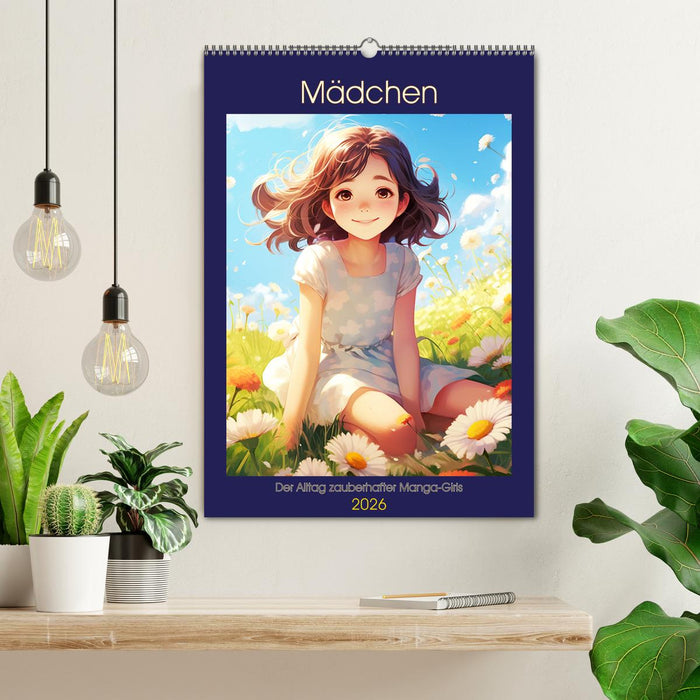 Mädchen. Der Alltag zauberhafter Manga-Girls (CALVENDO Wandkalender 2026)