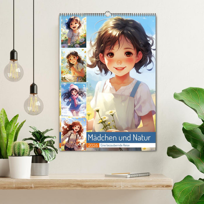 Mädchen und Natur. Eine bezaubernde Reise (CALVENDO Wandkalender 2026)
