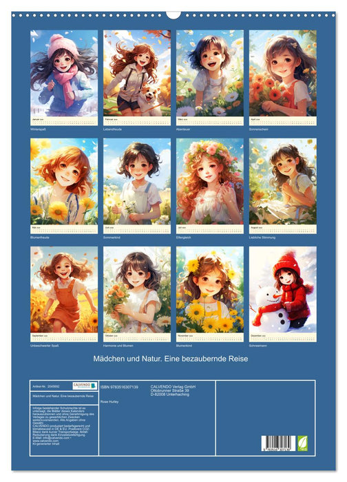 Mädchen und Natur. Eine bezaubernde Reise (CALVENDO Wandkalender 2026)