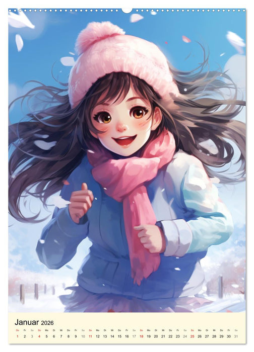 Mädchen und Natur. Eine bezaubernde Reise (CALVENDO Wandkalender 2026)