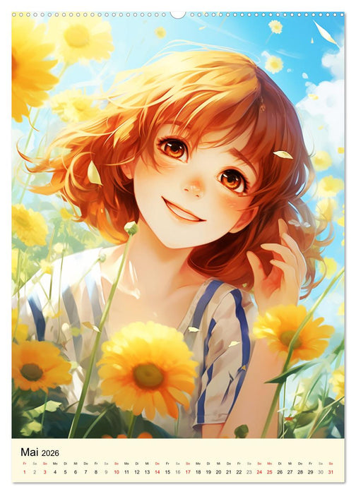 Mädchen und Natur. Eine bezaubernde Reise (CALVENDO Wandkalender 2026)