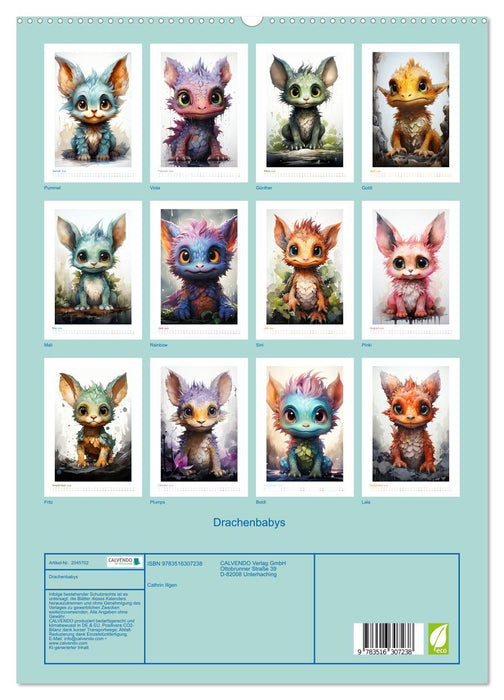 Drachenbabys (CALVENDO Premium Wandkalender 2026)