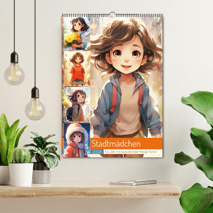 Stadtmädchen. Ein Jahr mit bezaubernder Manga-Kunst (CALVENDO Wandkalender 2026)