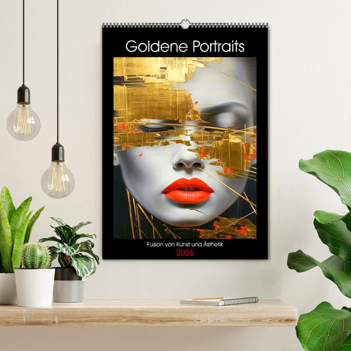 Goldene Portraits. Fusion von Kunst und Ästhetik (CALVENDO Wandkalender 2026)