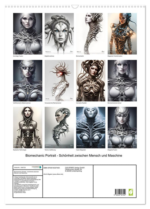 Biomechanic Portrait - Schönheit zwischen Mensch und Maschine (CALVENDO Wandkalender 2026)