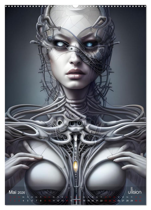 Biomechanic Portrait - Schönheit zwischen Mensch und Maschine (CALVENDO Wandkalender 2026)