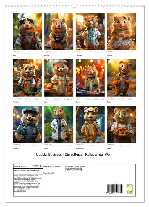 Quokka Business - Die süßesten Kollegen der Welt (CALVENDO Premium Wandkalender 2026)