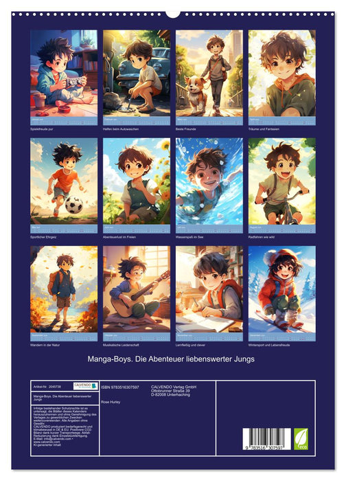 Manga-Boys. Die Abenteuer liebenswerter Jungs (CALVENDO Premium Wandkalender 2026)