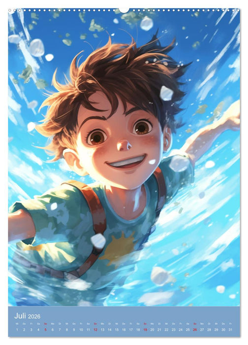Manga-Boys. Die Abenteuer liebenswerter Jungs (CALVENDO Premium Wandkalender 2026)