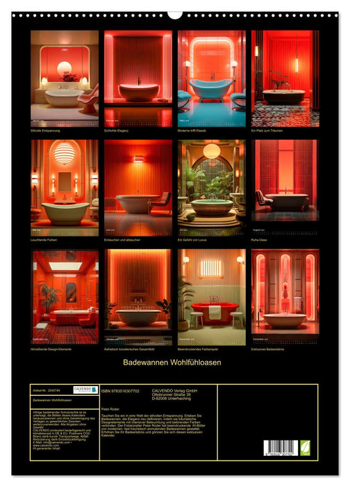 Badewannen Wohlfühloasen (CALVENDO Wandkalender 2026)