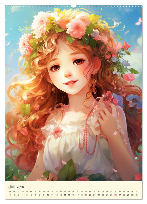 Mädchen und Natur. Eine bezaubernde Reise (CALVENDO Premium Wandkalender 2026)