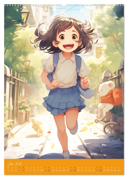 Stadtmädchen. Ein Jahr mit bezaubernder Manga-Kunst (CALVENDO Premium Wandkalender 2026)
