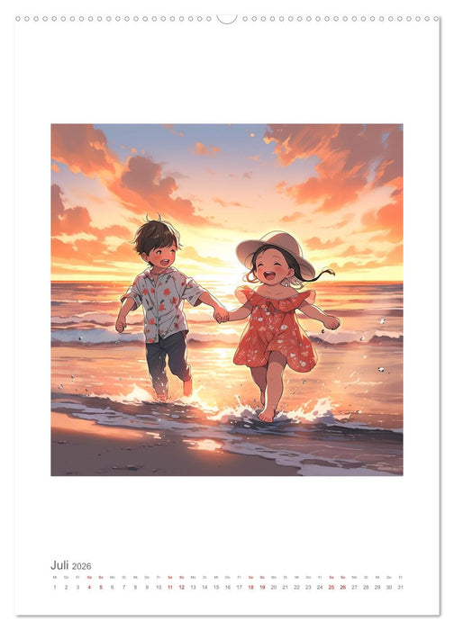 Manga Style Kinder (CALVENDO Premium Wandkalender 2026)