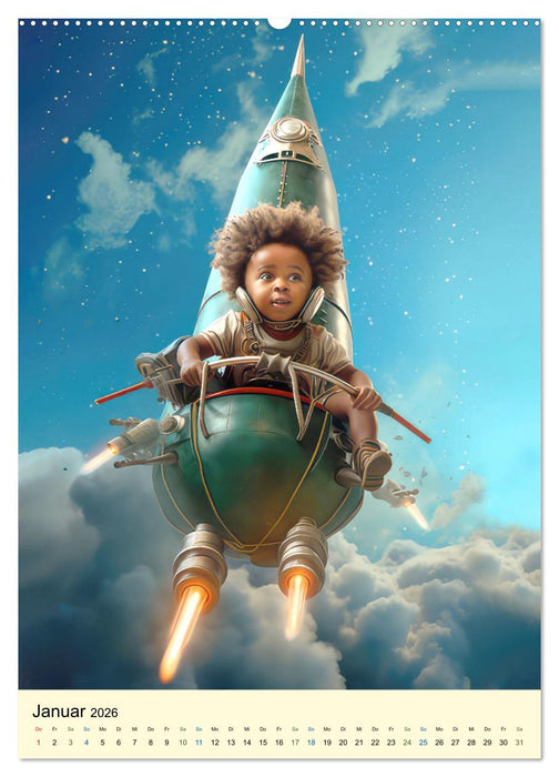 Raketenbabies - Humoristische KI-Bilder (CALVENDO Wandkalender 2026)