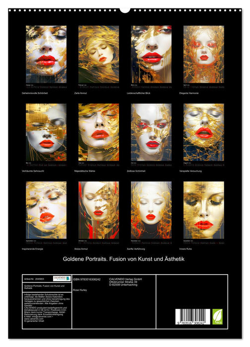 Goldene Portraits. Fusion von Kunst und Ästhetik (CALVENDO Premium Wandkalender 2026)