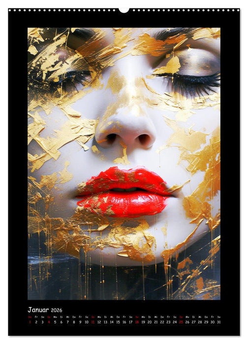 Goldene Portraits. Fusion von Kunst und Ästhetik (CALVENDO Premium Wandkalender 2026)