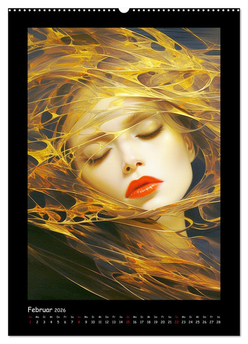 Goldene Portraits. Fusion von Kunst und Ästhetik (CALVENDO Premium Wandkalender 2026)