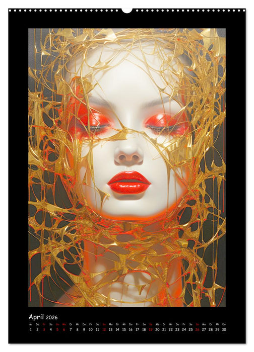 Goldene Portraits. Fusion von Kunst und Ästhetik (CALVENDO Premium Wandkalender 2026)