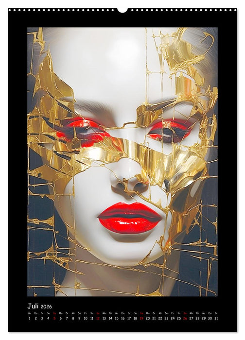 Goldene Portraits. Fusion von Kunst und Ästhetik (CALVENDO Premium Wandkalender 2026)