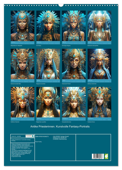 Antike Priesterinnen. Kunstvolle Fantasy-Portraits (CALVENDO Wandkalender 2026)
