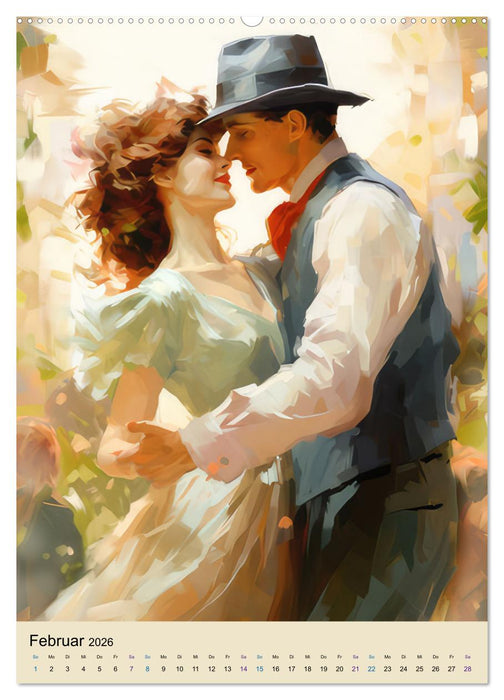 Herzgefühle – Tanzpaare im impressionistischen Stil (CALVENDO Wandkalender 2026)