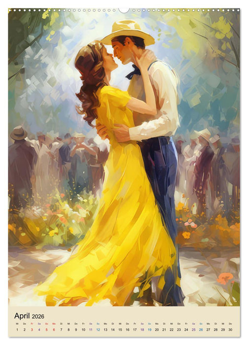 Herzgefühle – Tanzpaare im impressionistischen Stil (CALVENDO Wandkalender 2026)