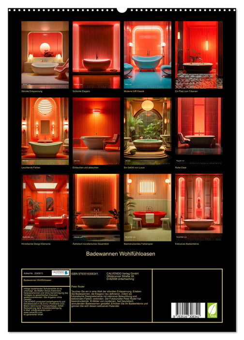 Badewannen Wohlfühloasen (CALVENDO Premium Wandkalender 2026)