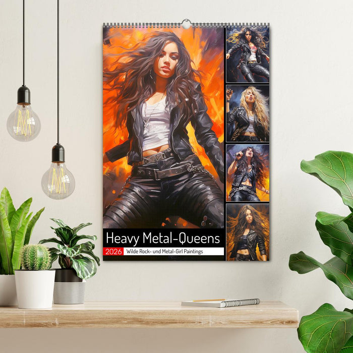 Heavy Metal-Queens. Wilde Rock- und Metal-Girl Paintings (CALVENDO Wandkalender 2026)