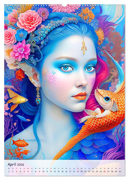 Meerjungfrauen. Bezaubernde Nixen im Meer (CALVENDO Wandkalender 2026)