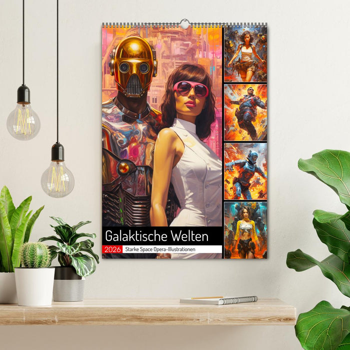 Galaktische Welten. Starke Space Opera-Illustrationen (CALVENDO Wandkalender 2026)