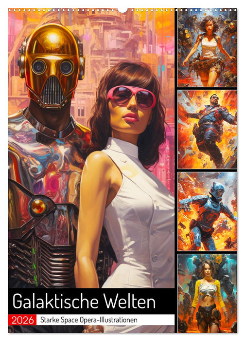 Galaktische Welten. Starke Space Opera-Illustrationen (CALVENDO Wandkalender 2026)