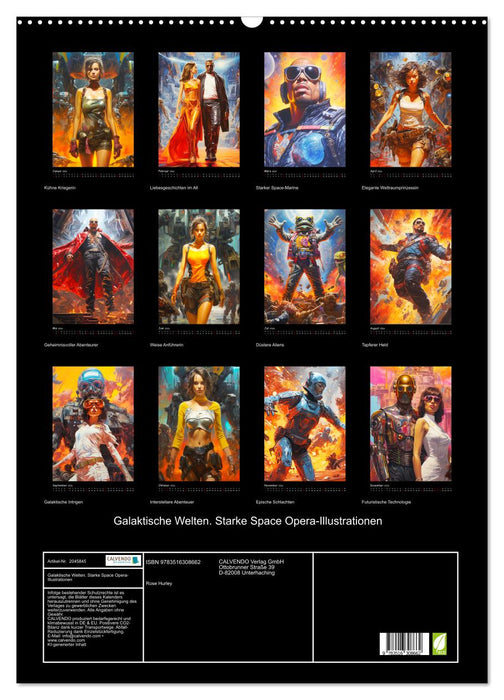 Galaktische Welten. Starke Space Opera-Illustrationen (CALVENDO Wandkalender 2026)