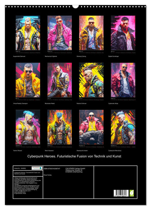 Cyberpunk Heroes. Futuristische Fusion von Technik und Kunst (CALVENDO Wandkalender 2026)