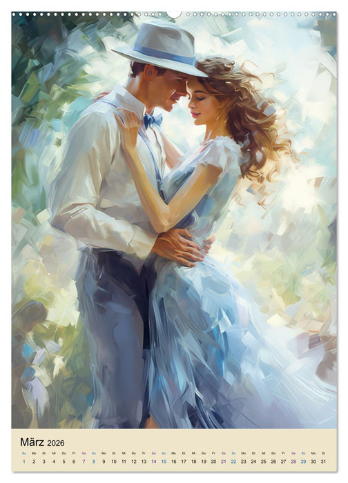 Herzgefühle – Tanzpaare im impressionistischen Stil (CALVENDO Premium Wandkalender 2026)