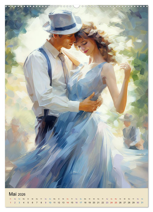 Herzgefühle – Tanzpaare im impressionistischen Stil (CALVENDO Premium Wandkalender 2026)
