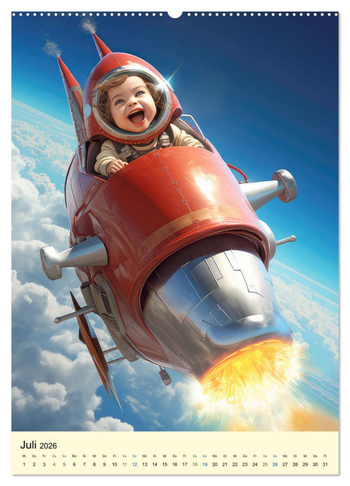 Raketenbabies - Humoristische KI-Bilder (CALVENDO Premium Wandkalender 2026)