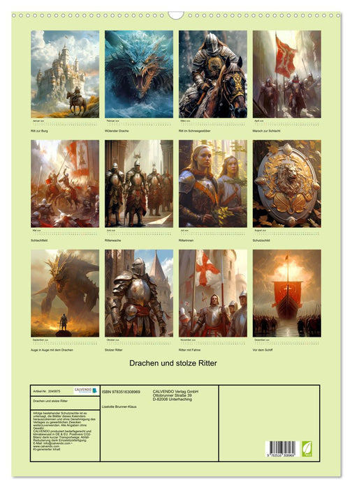 Drachen und stolze Ritter (CALVENDO Wandkalender 2026)
