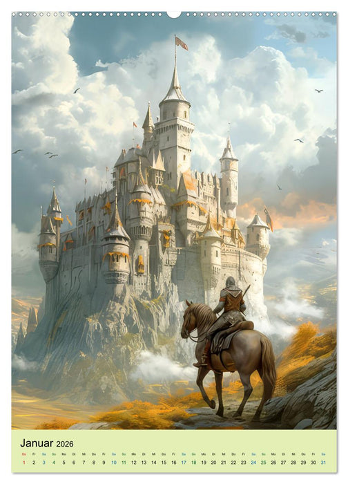 Drachen und stolze Ritter (CALVENDO Wandkalender 2026)
