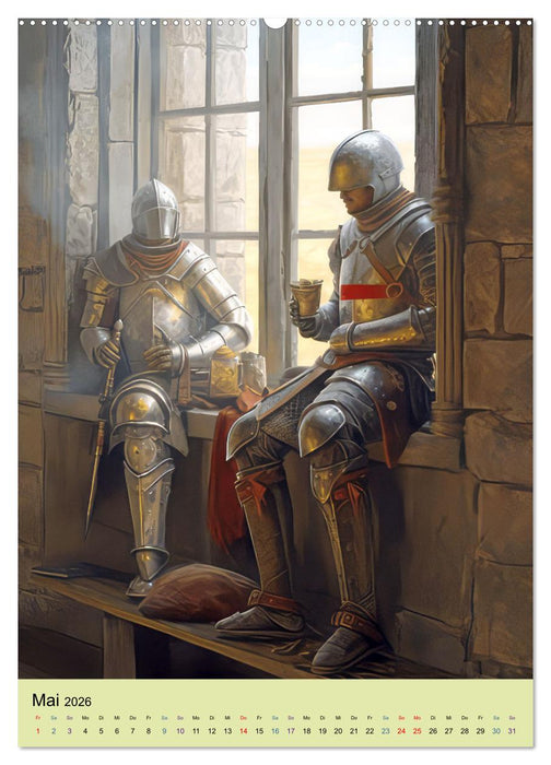 Drachenkampf und Ritterehre (CALVENDO Wandkalender 2026)