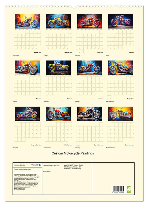 Custom Motorcycle Paintings (CALVENDO Wandkalender 2026)