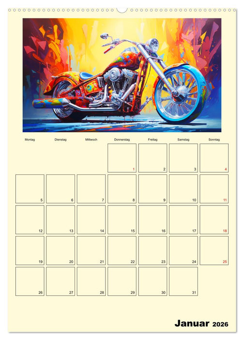 Custom Motorcycle Paintings (CALVENDO Wandkalender 2026)