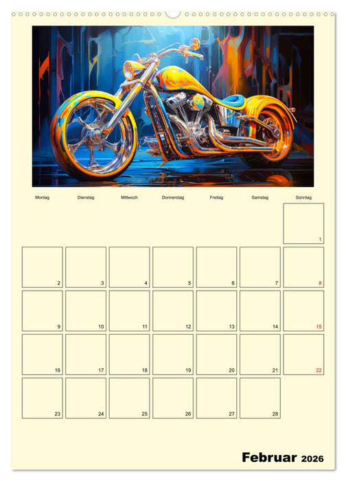 Custom Motorcycle Paintings (CALVENDO Wandkalender 2026)