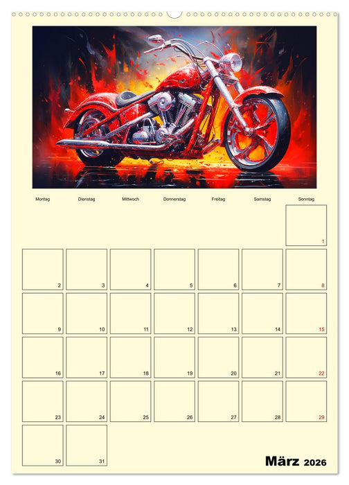 Custom Motorcycle Paintings (CALVENDO Wandkalender 2026)